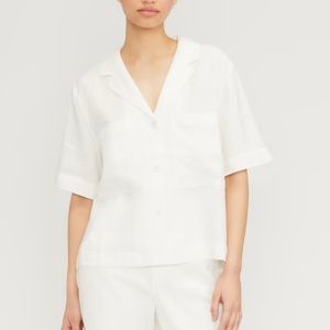 Everlane The Linen Workwear Shirt in White size XL